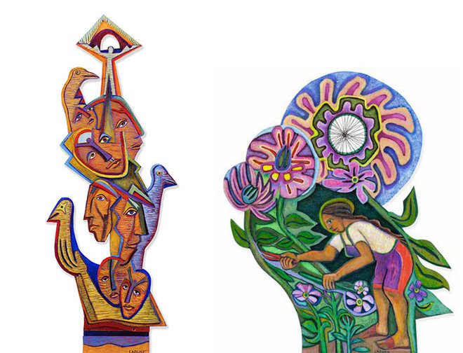 Two pieces of artwork by Betty LaDuke. 