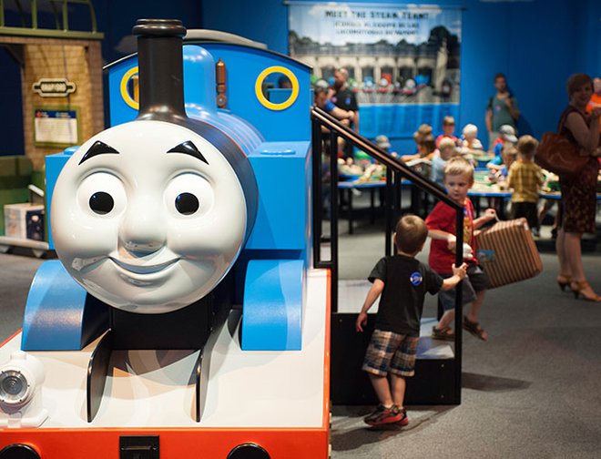 Large model of Thomas the Tank Engine in exhibit. 