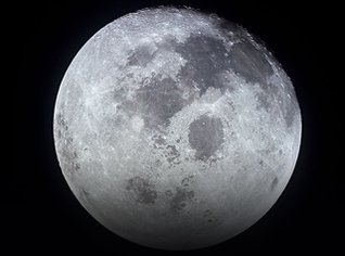 Full moon in space. 