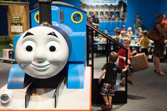 Large model of Thomas the Tank Engine in exhibit. 
