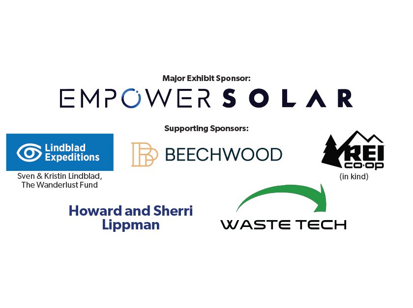 Logo of Empower Solar, Lindblad Expeditions, Beechwood, REI, Waste Tech, and Howard and Sherri Lippman. 