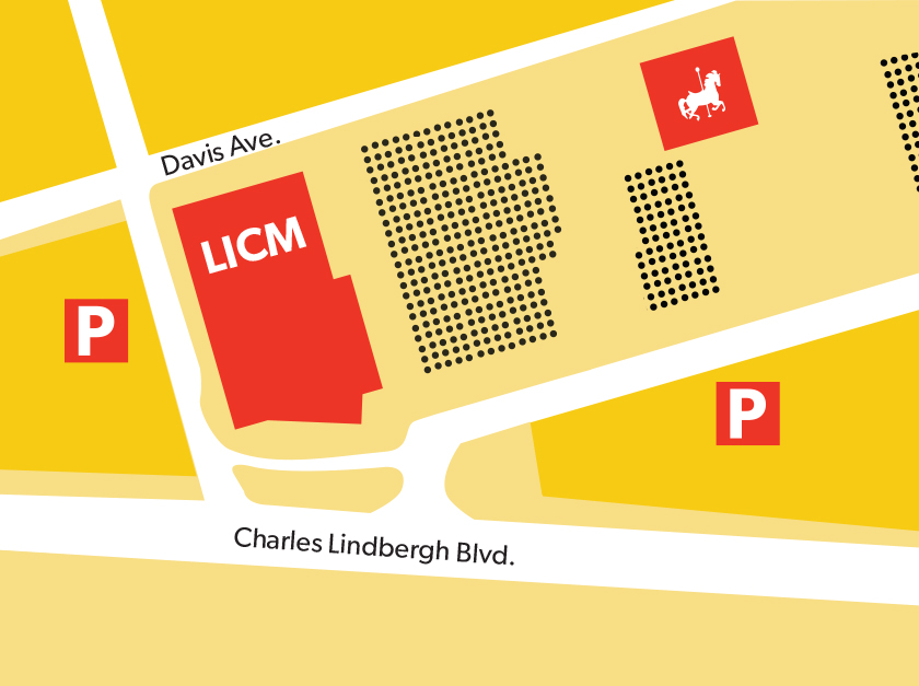 Map showing parking and directions to Long Island Children's Museum.